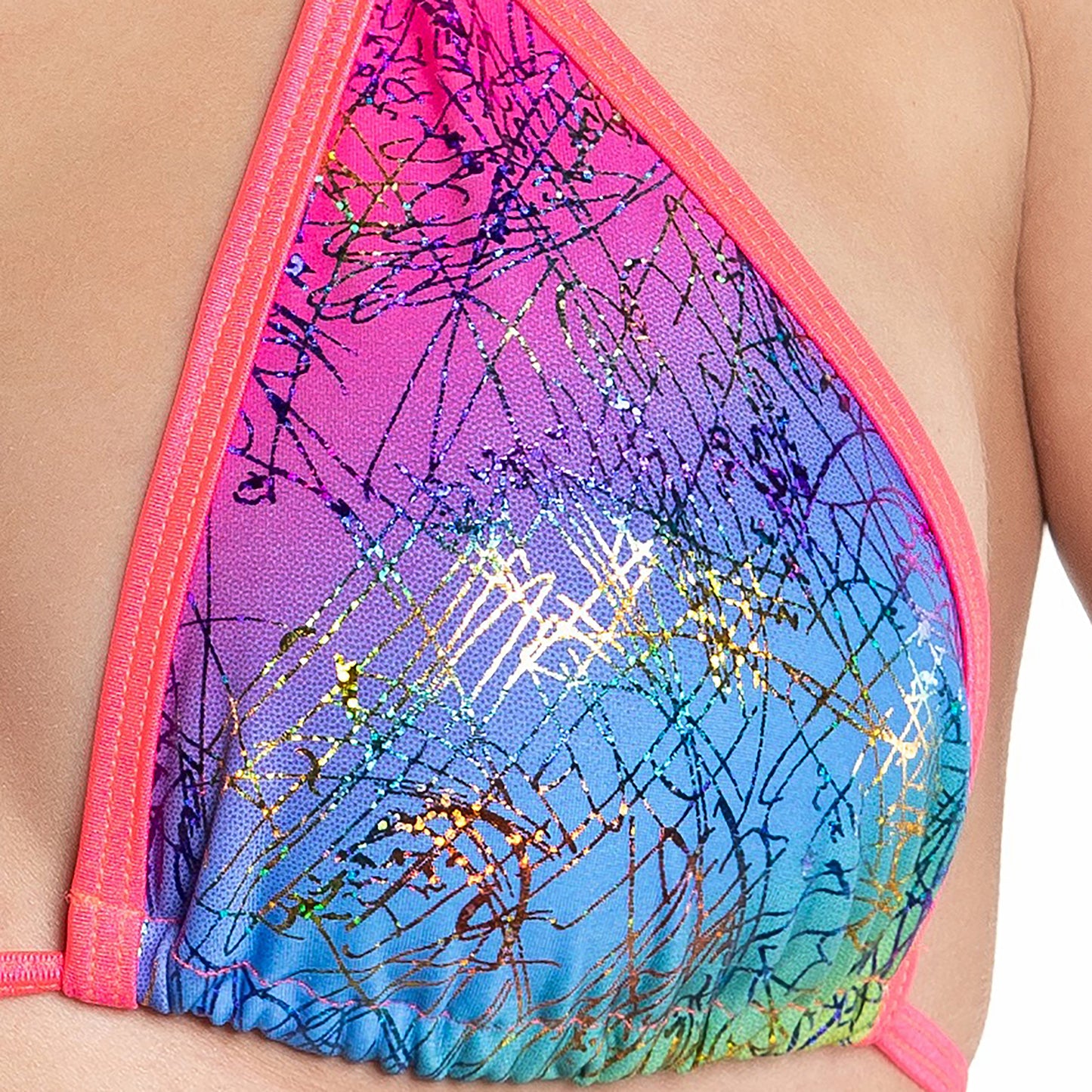Rave Locker Dance Bikini, Rainbow Stripper Bikini - AlicePrin.com