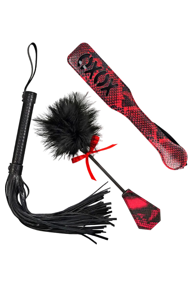 XOXO Lovers Impact Kit, Black and Red BDSM Kit - AlicePrin.com