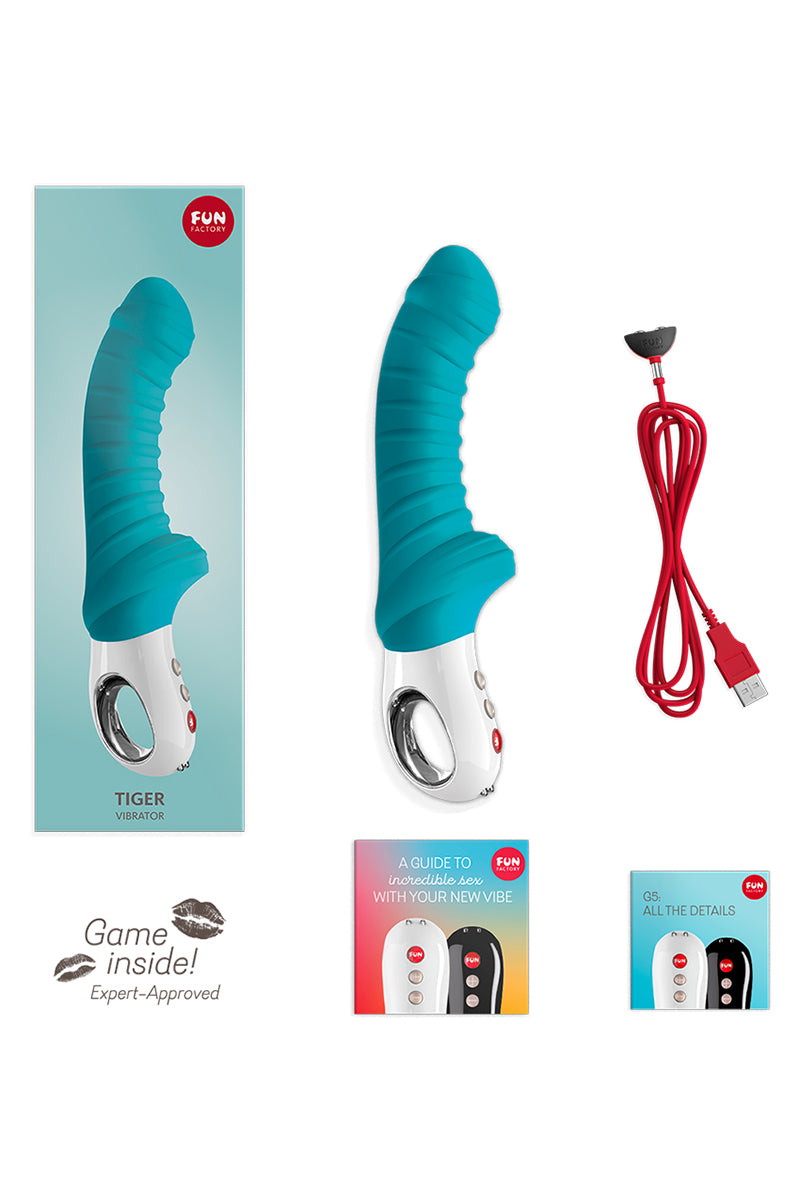 Tiger G5 Vibrator, Ribbed Vibrating Dildo - AlicePrin.com