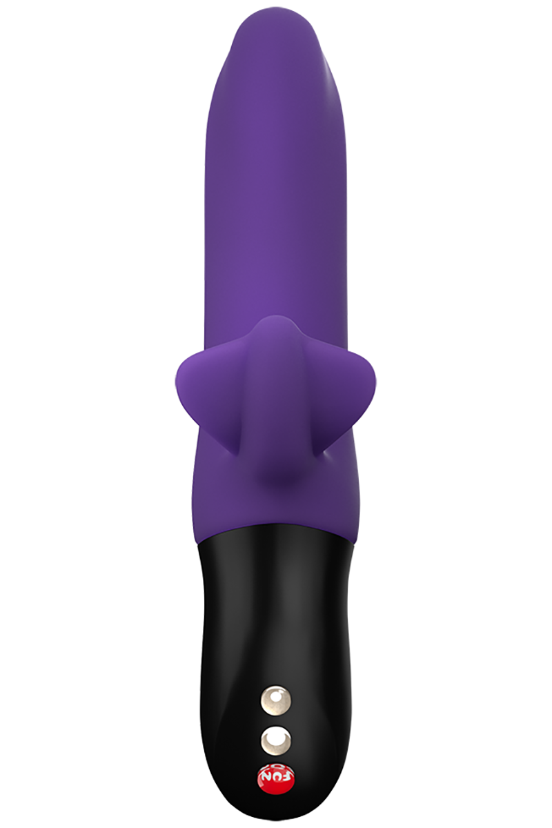 Bi Stronic Fusion Thrusting Dual Pulsator, Purple Vibrating Dildo - AlicePrin.com