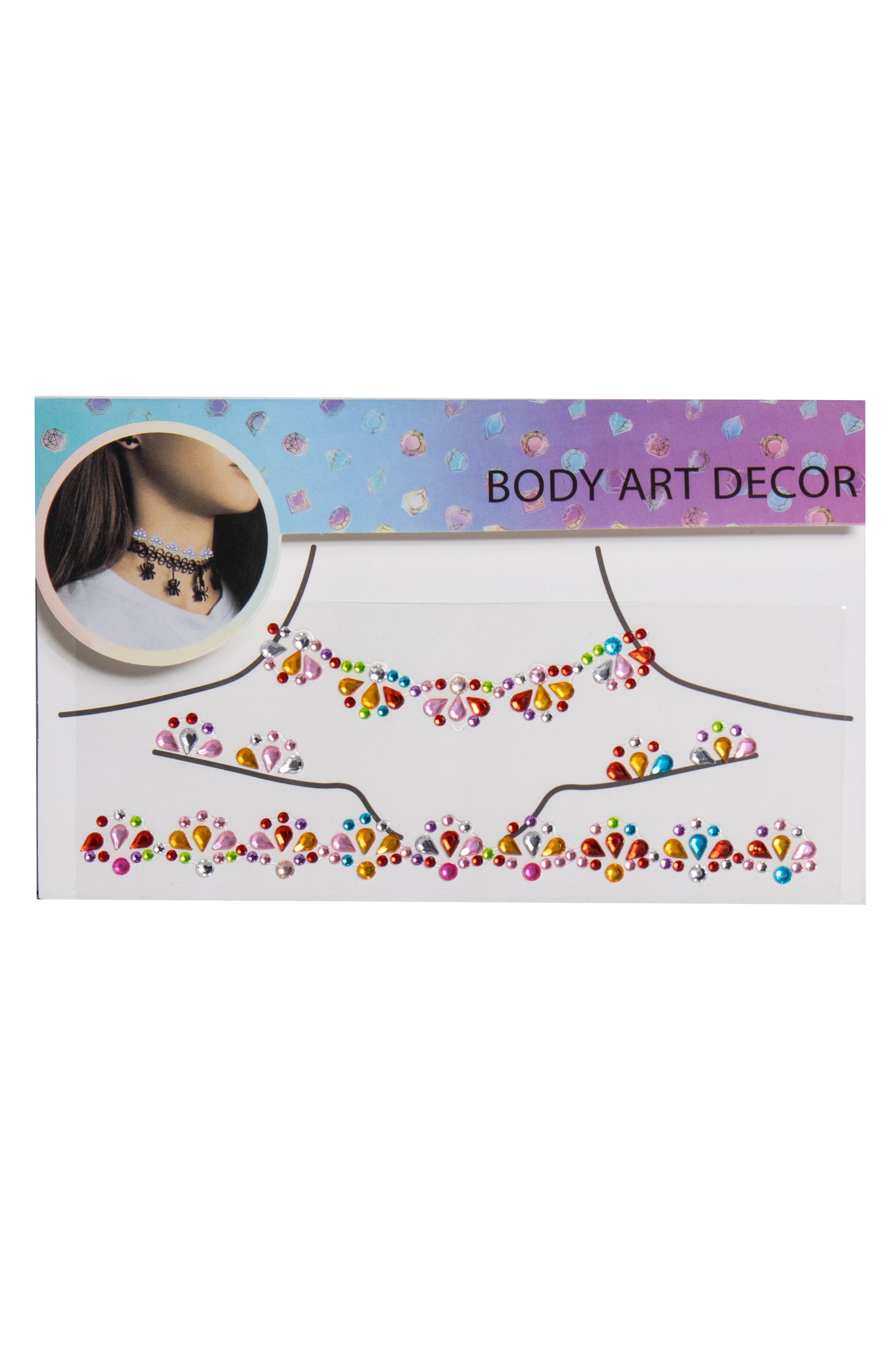 Rainbow Explosion Body Gems, Rainbow Body Gems - AlicePrin.com