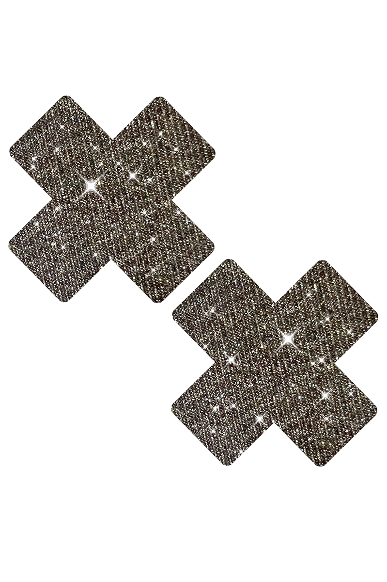 Black Ballerina Bling X Pasties, Glitter Cross Pasties, Glitter Nipple Pasties - AlicePrin.com