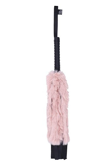Brat Faux Fur Flogger, Black and Pink Whip - AlicePrin.com