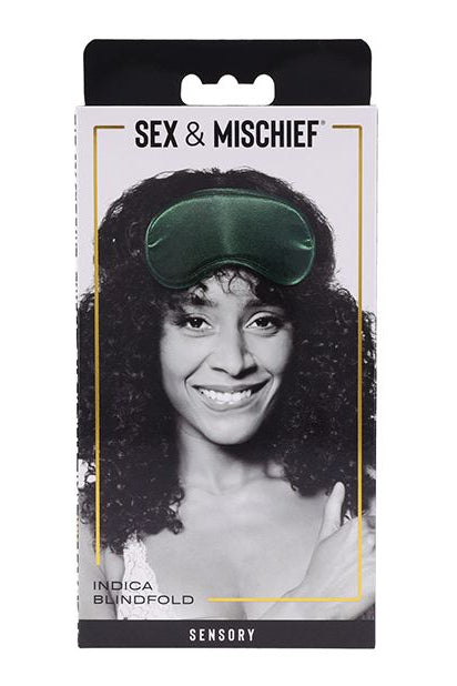 Indica Blindfold, Green Satin Eye Mask - AlicePrin.com