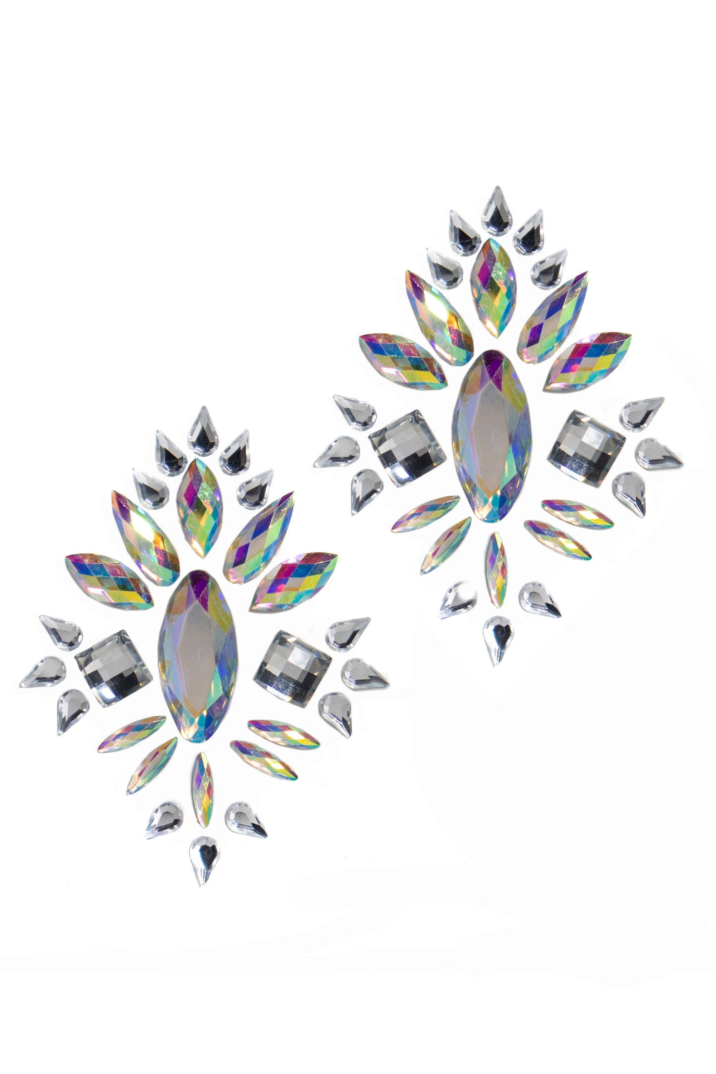 Tittsies Prismatic Crystal Pasties, Silver Gem Pasties - AlicePrin.com