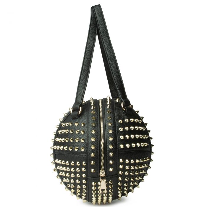 BBall Tote Bag, Studded Round Purse - AlicePrin.com