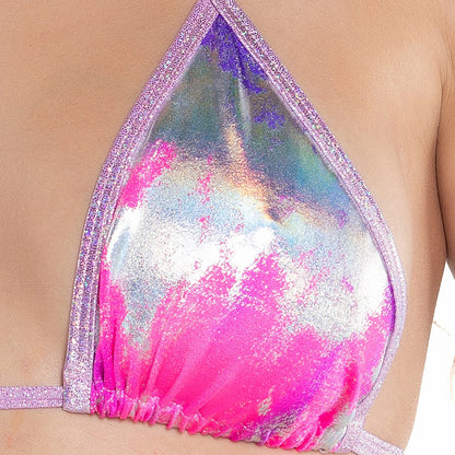 Cosmic Spray Dance Bikini, Purple and Pink Ombre Stripper Bikini - AlicePrin.com