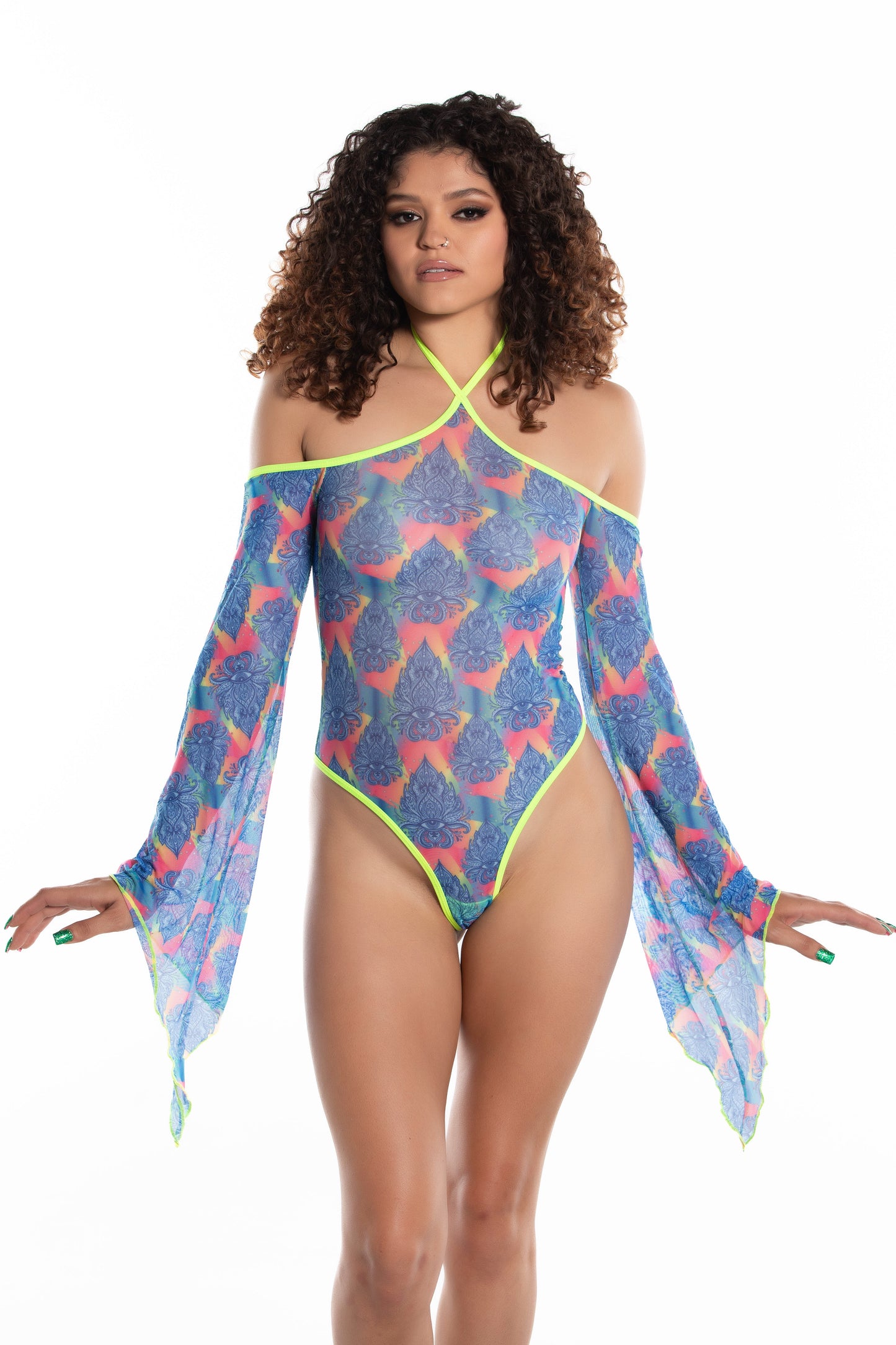 Oracle Glow Bodysuit, Long Sleeve Bodysuit - AlicePrin.com