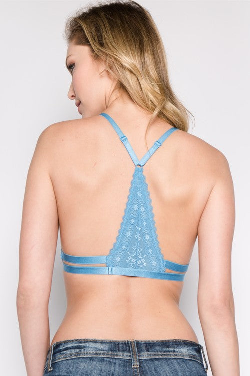 Strappy Lace Racerback Bralette, Lace Bralette - AlicePrin.com