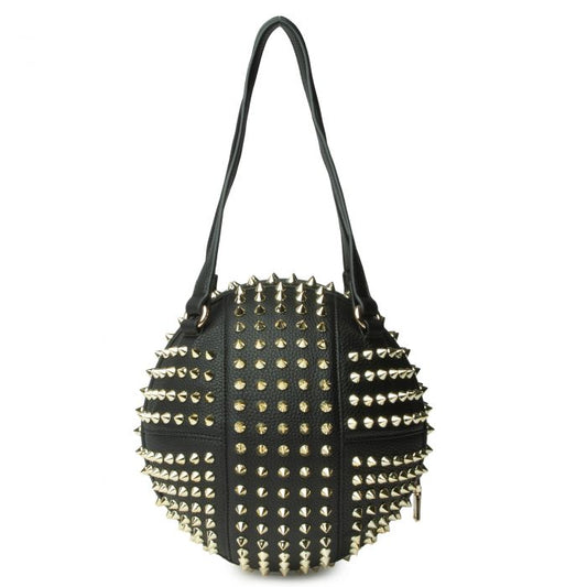 BBall Tote Bag, Studded Round Purse - AlicePrin.com