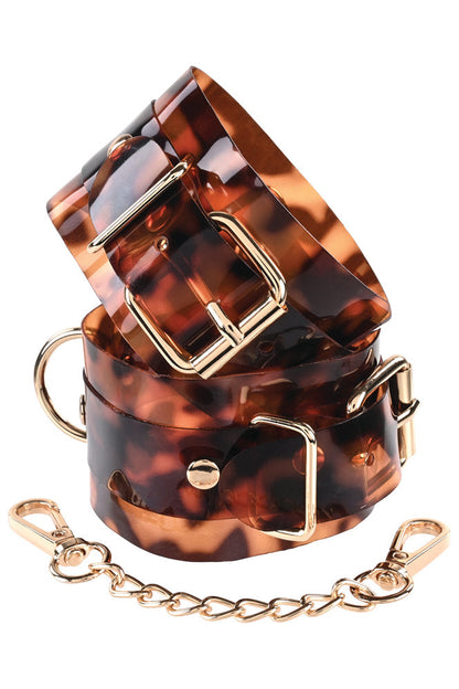 Sincerely Amber Handcuffs, Tortoiseshell Handcuffs - AlicePrin.com