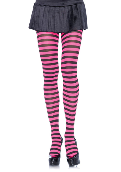 Nylon Striped Tights, Striped Pantyhose - AlicePrin.com