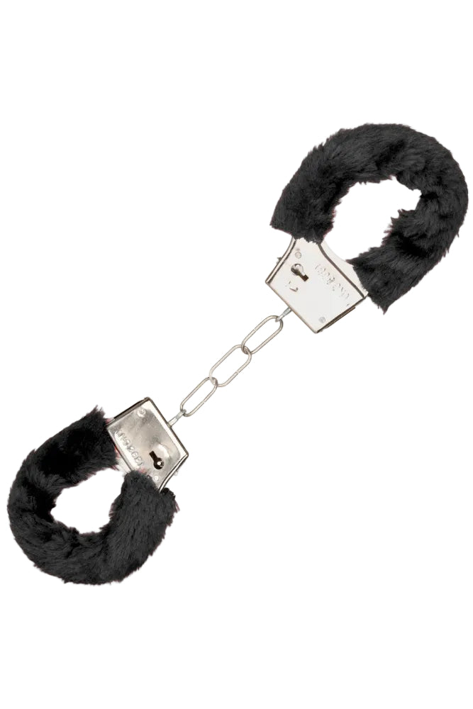 Playful Furry Black Handcuffs, Furry Handcuffs - AlicePrin.com