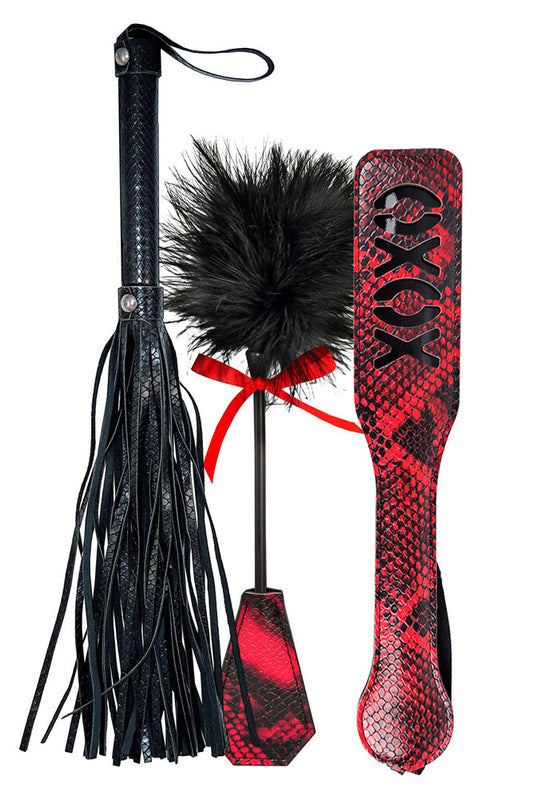XOXO Lovers Impact Kit, Black and Red BDSM Kit - AlicePrin.com