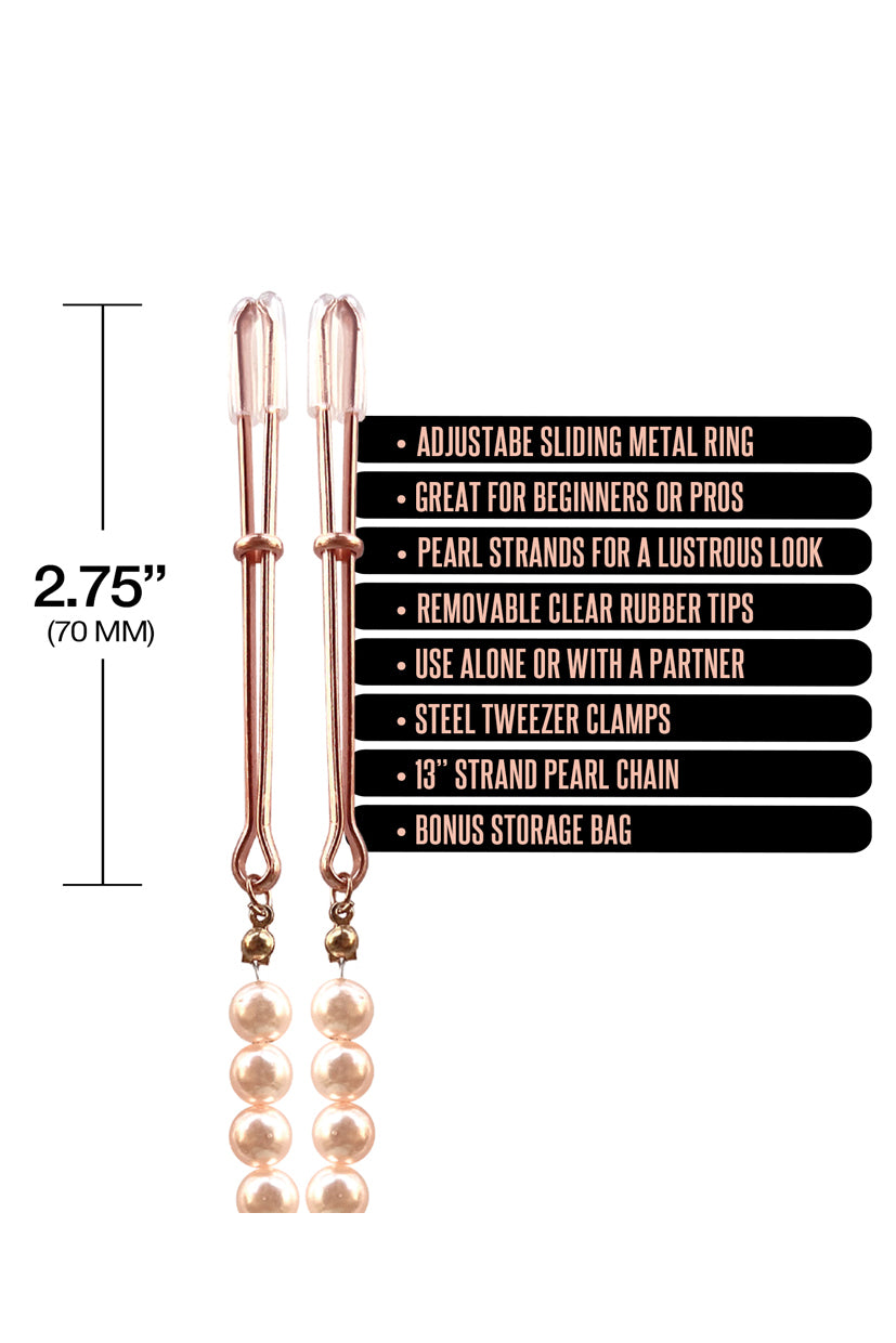 Luxurious Pearl Nipple Clamps, Tweezer Nipple Clamps - AlicePrin.com