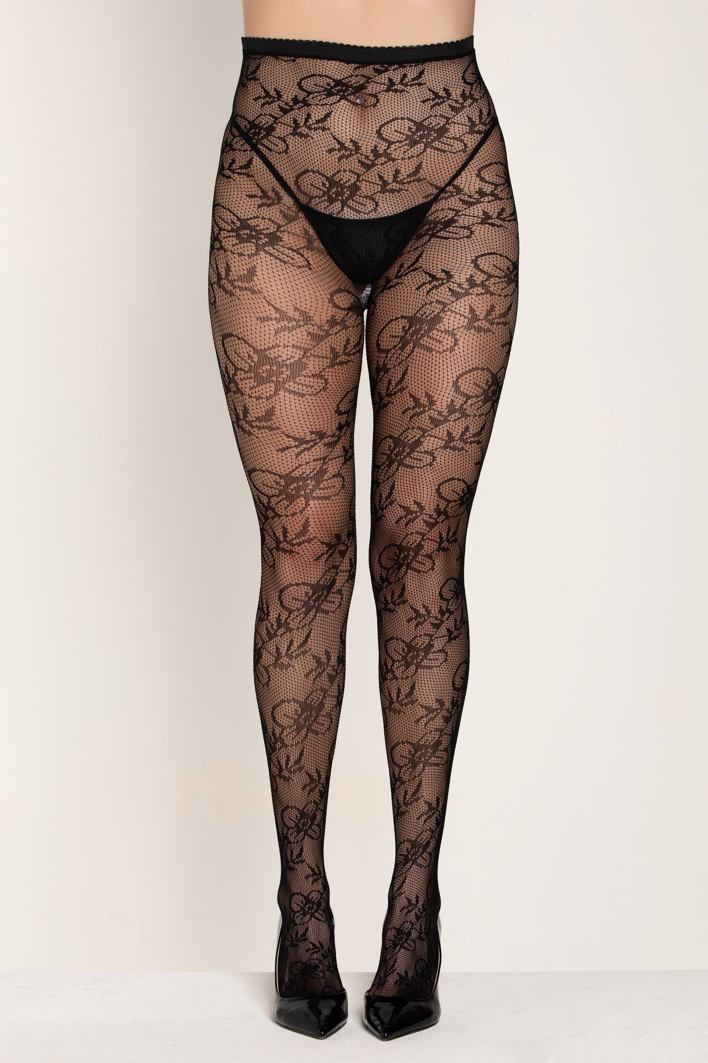 Elegant Garden Fishnet Pantyhose, Leaf Fishnet Pantyhose - AlicePrin.com