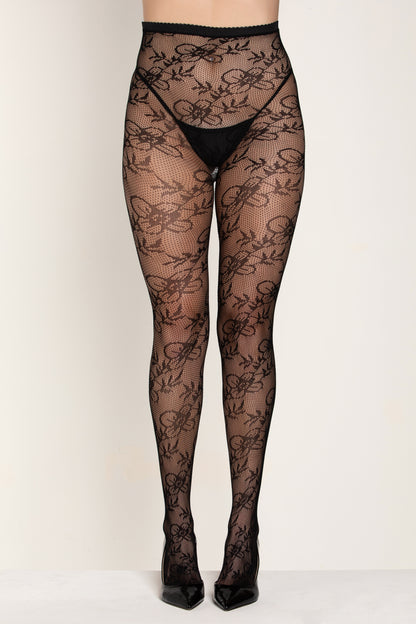Elegant Garden Fishnet Pantyhose, Leaf Fishnet Pantyhose - AlicePrin.com