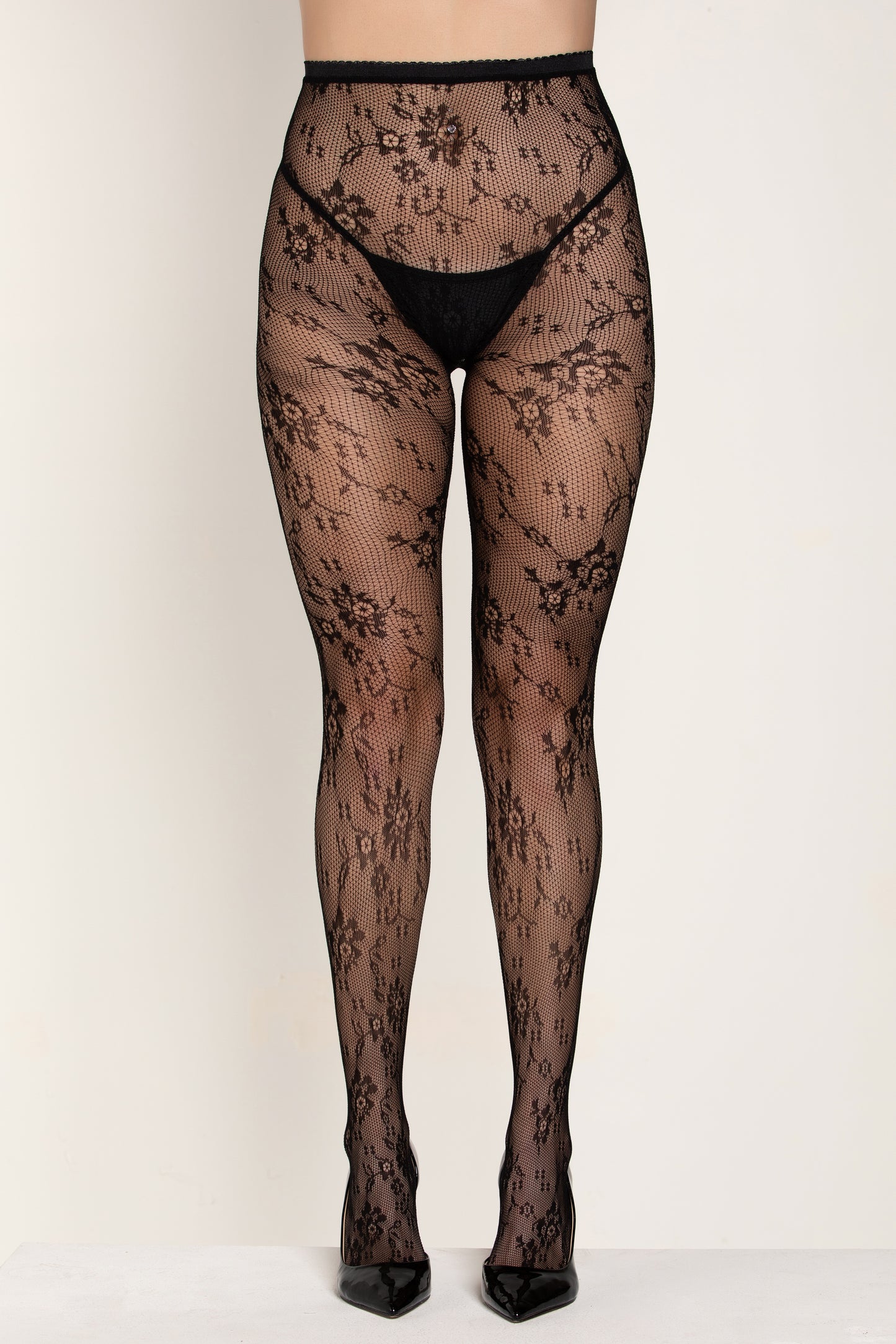 Floral Fishnet Pantyhose, Lace Fishnet Pantyhose - AlicePrin.com