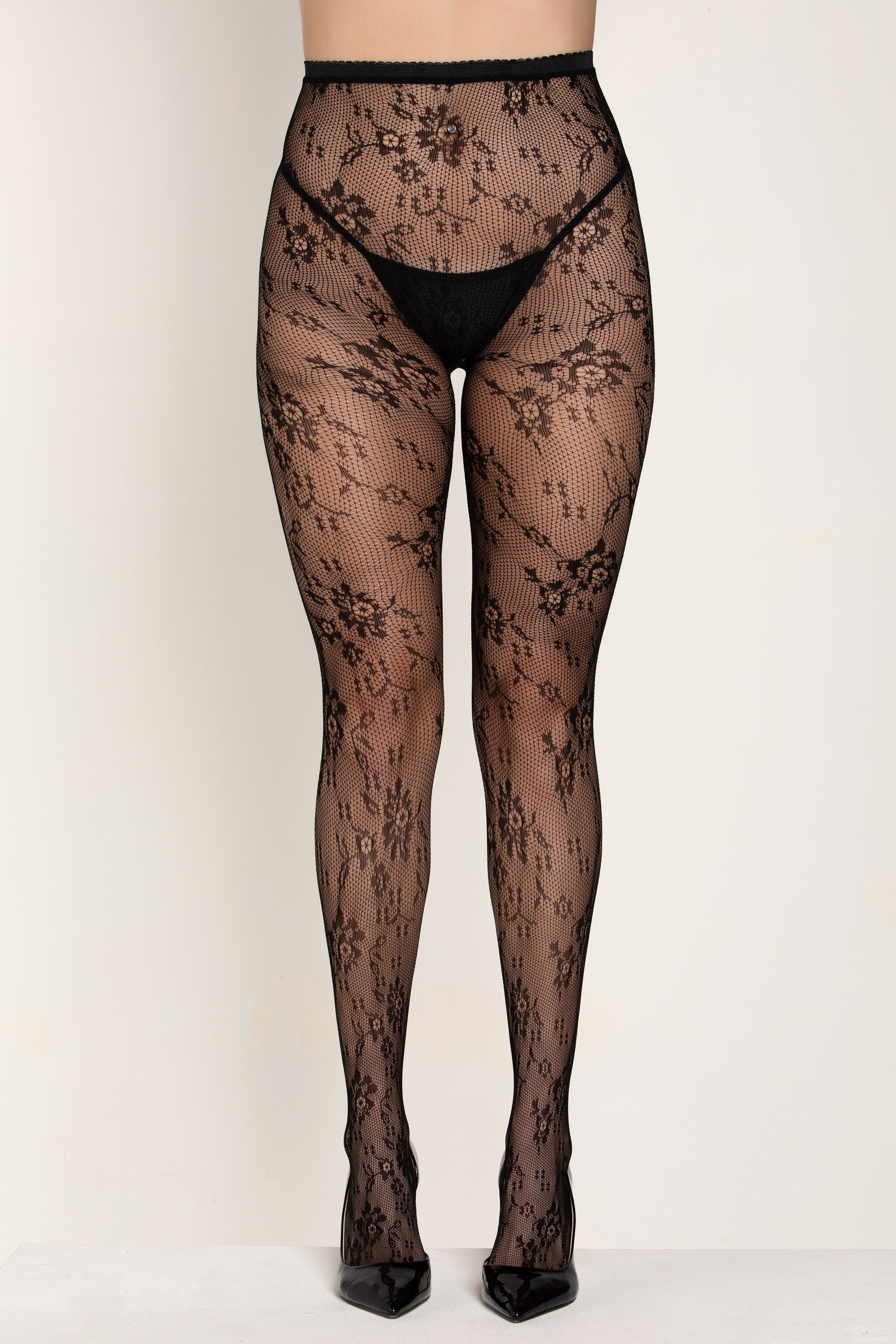 Floral Fishnet Pantyhose, Lace Fishnet Pantyhose - AlicePrin.com
