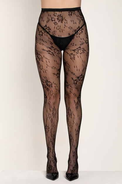 Floral Fishnet Pantyhose, Lace Fishnet Pantyhose - AlicePrin.com