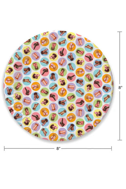 8-Pack Dirty Dishes Mini Penis Party Plates, Penis Plates - AlicePrin.com