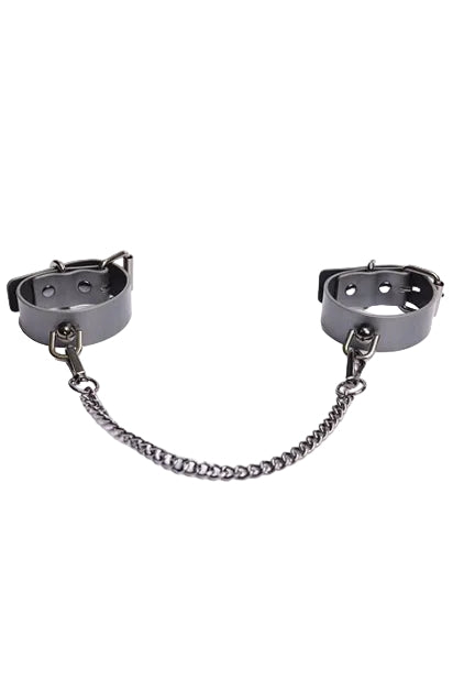 Gunmetal Glam Handcuffs, Black Handcuffs - AlicePrin.com