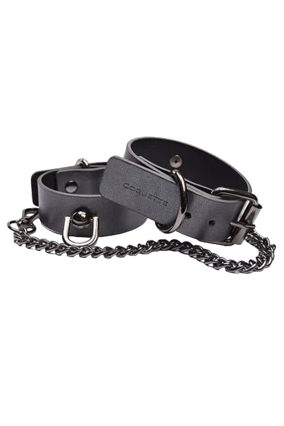 Gunmetal Glam Handcuffs, Black Handcuffs - AlicePrin.com
