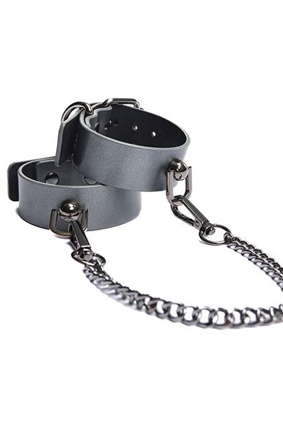 Gunmetal Glam Handcuffs, Black Handcuffs - AlicePrin.com