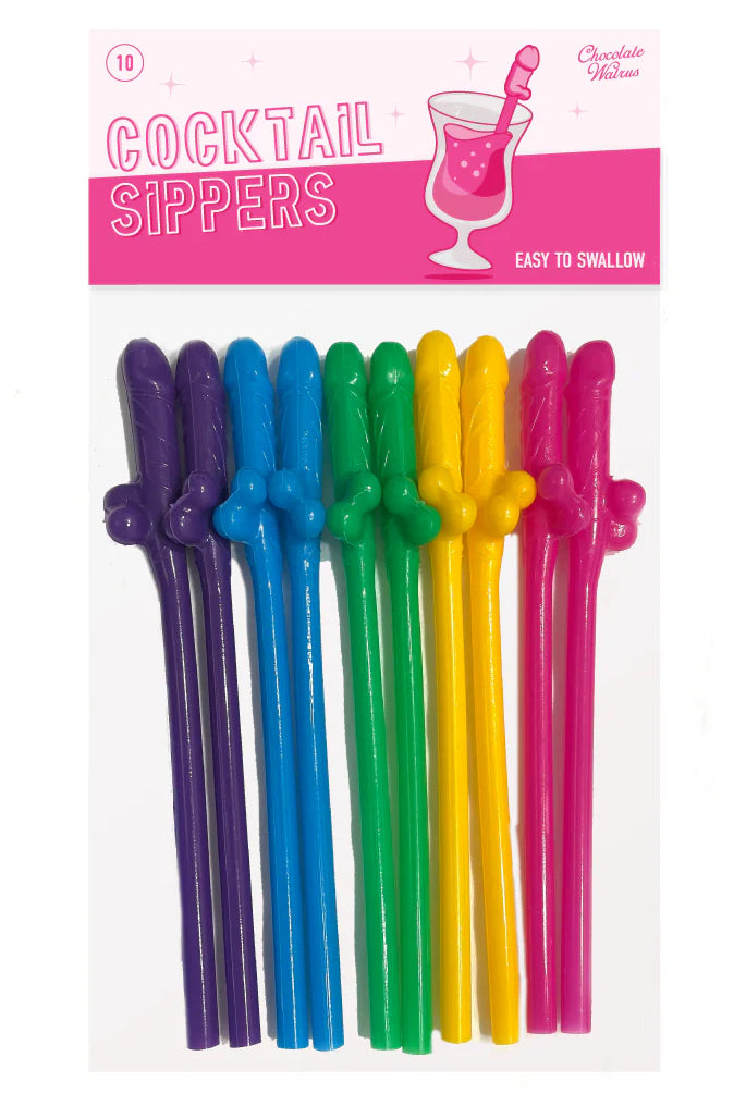 Multi-Colored Cock-Tail Sippers, Rainbow Penis Straws - AlicePrin.com