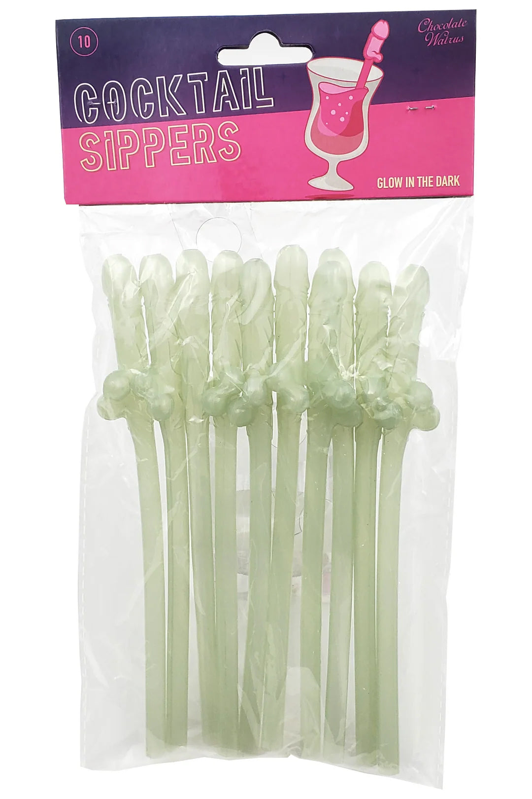 Glow-in-the-Dark Cock-Tail Sippers, Glow-in-the-Dark Penis Straw - AlicePrin.com