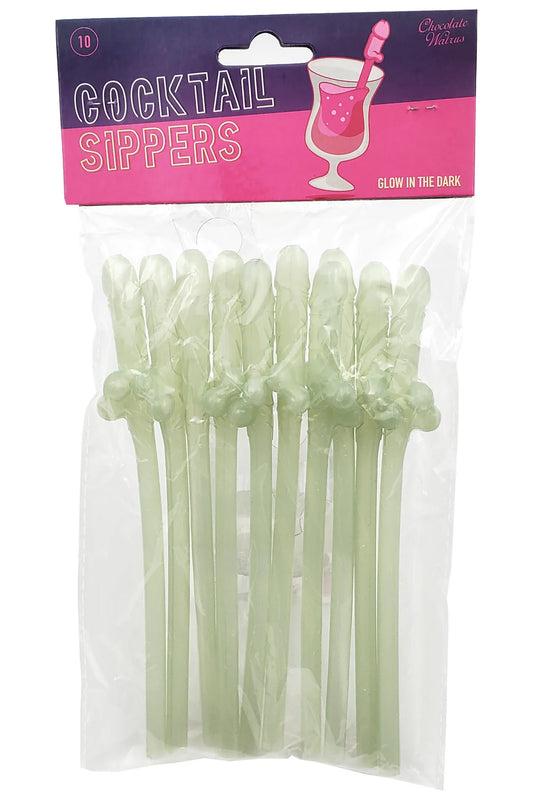Glow-in-the-Dark Cock-Tail Sippers, Glow-in-the-Dark Penis Straw - AlicePrin.com