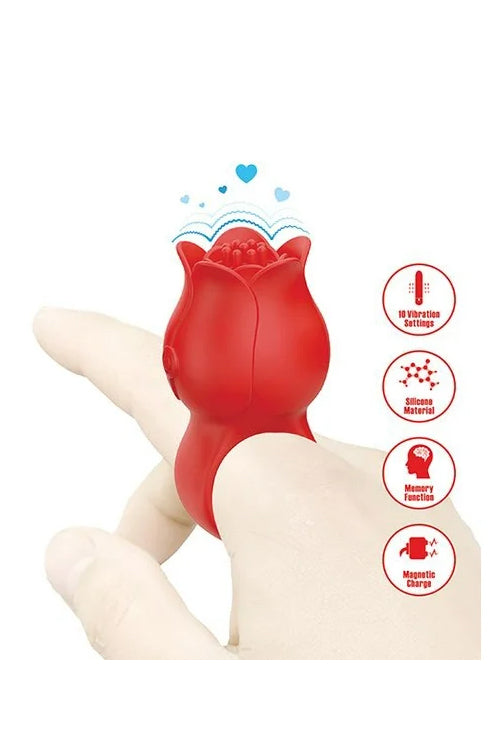 Rose Finger Vibrator, Red Rose Vibrator - AlicePrin.com