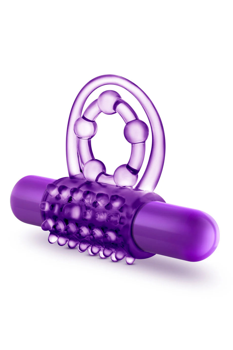 The Player Vibrating Double Strap Cock Ring, Purple Cock Ring and Vibrator - AlicePrin.com