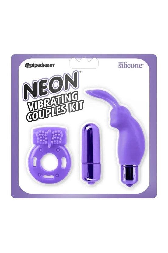 Neon Vibrating Couples Kit, Couples Vibrator and Cock Ring - AlicePrin.com