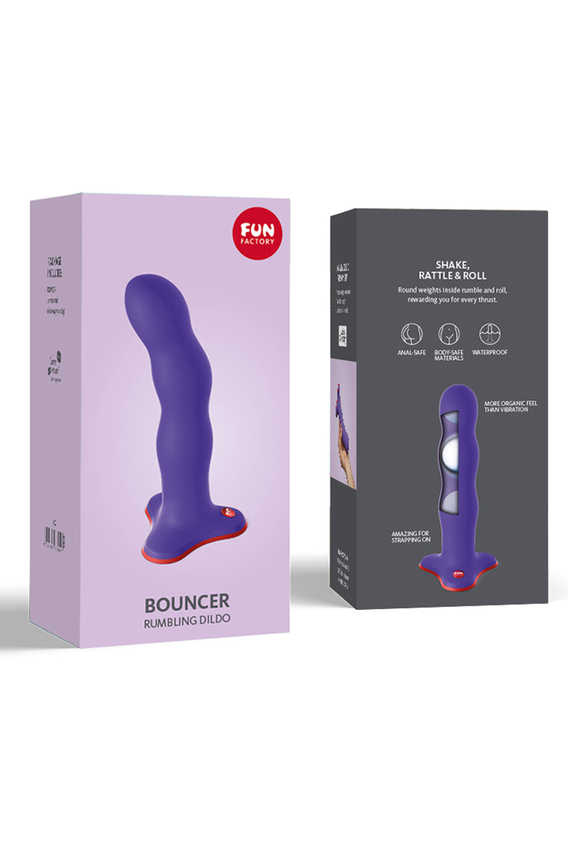 Bouncer Rumbling Dildo, Purple Flat Base Dildo - AlicePrin.com