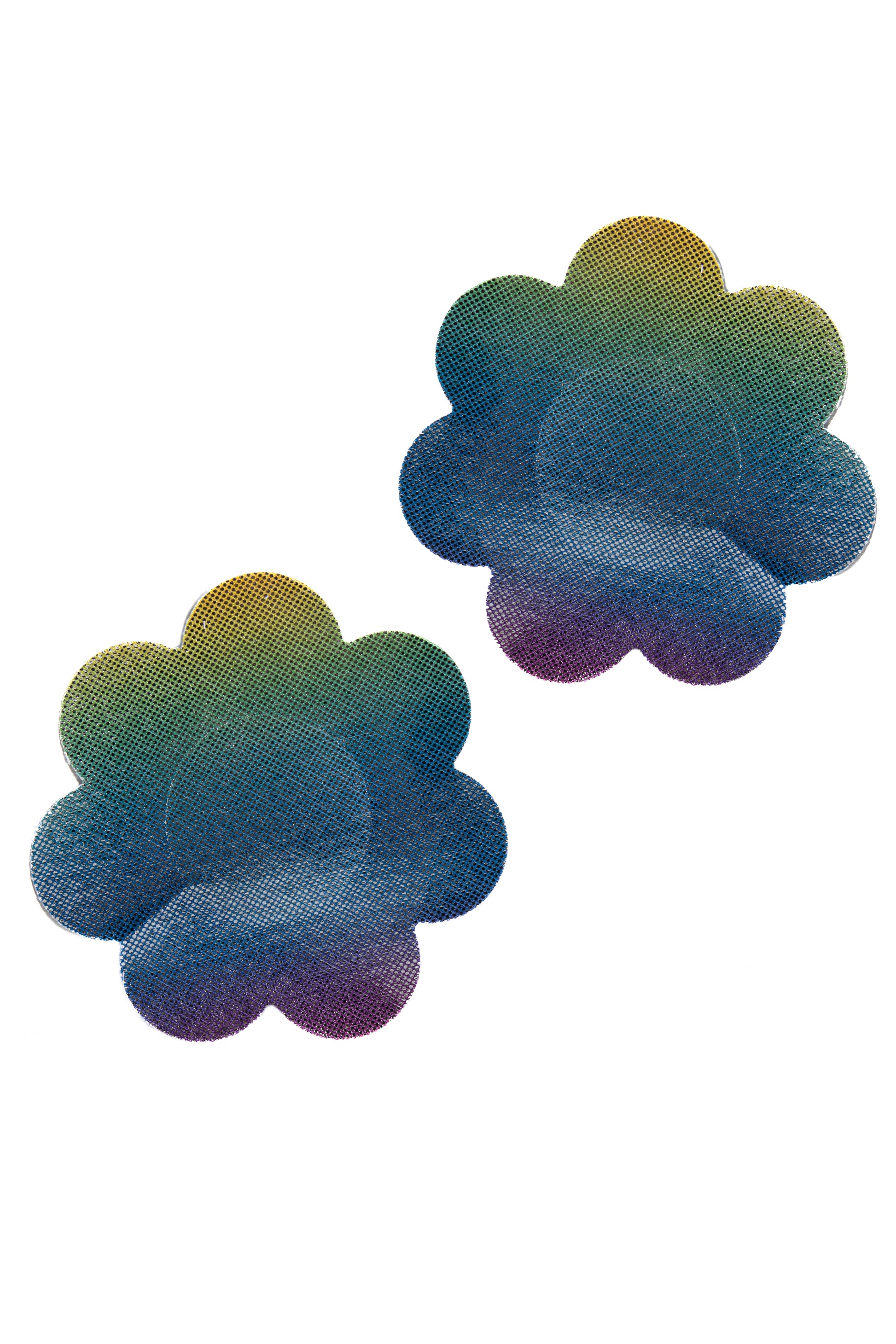 Iridescent Rainbow Flower Pasties, Rainbow Floral Pasties - AlicePrin.com