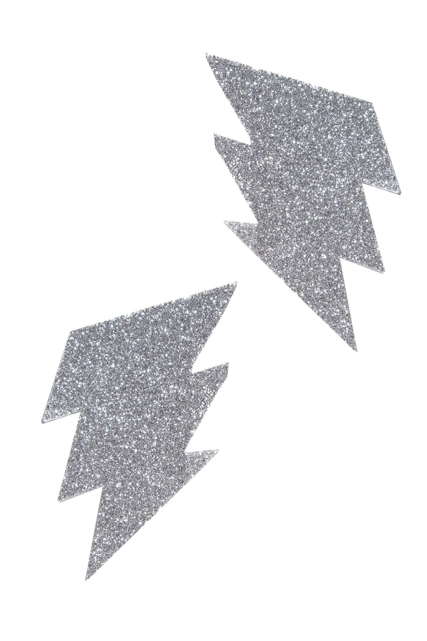 Glitter Lightning Bolt Pasties, Silver Lightning Pasties - AlicePrin.com
