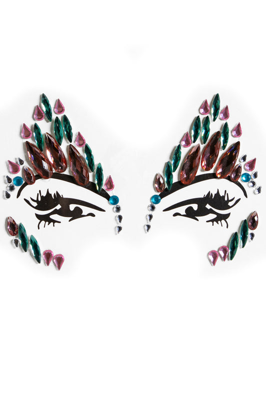 Eye Spikes Face Gems, Pink and Blue Eye Face Gems - AlicePrin.com