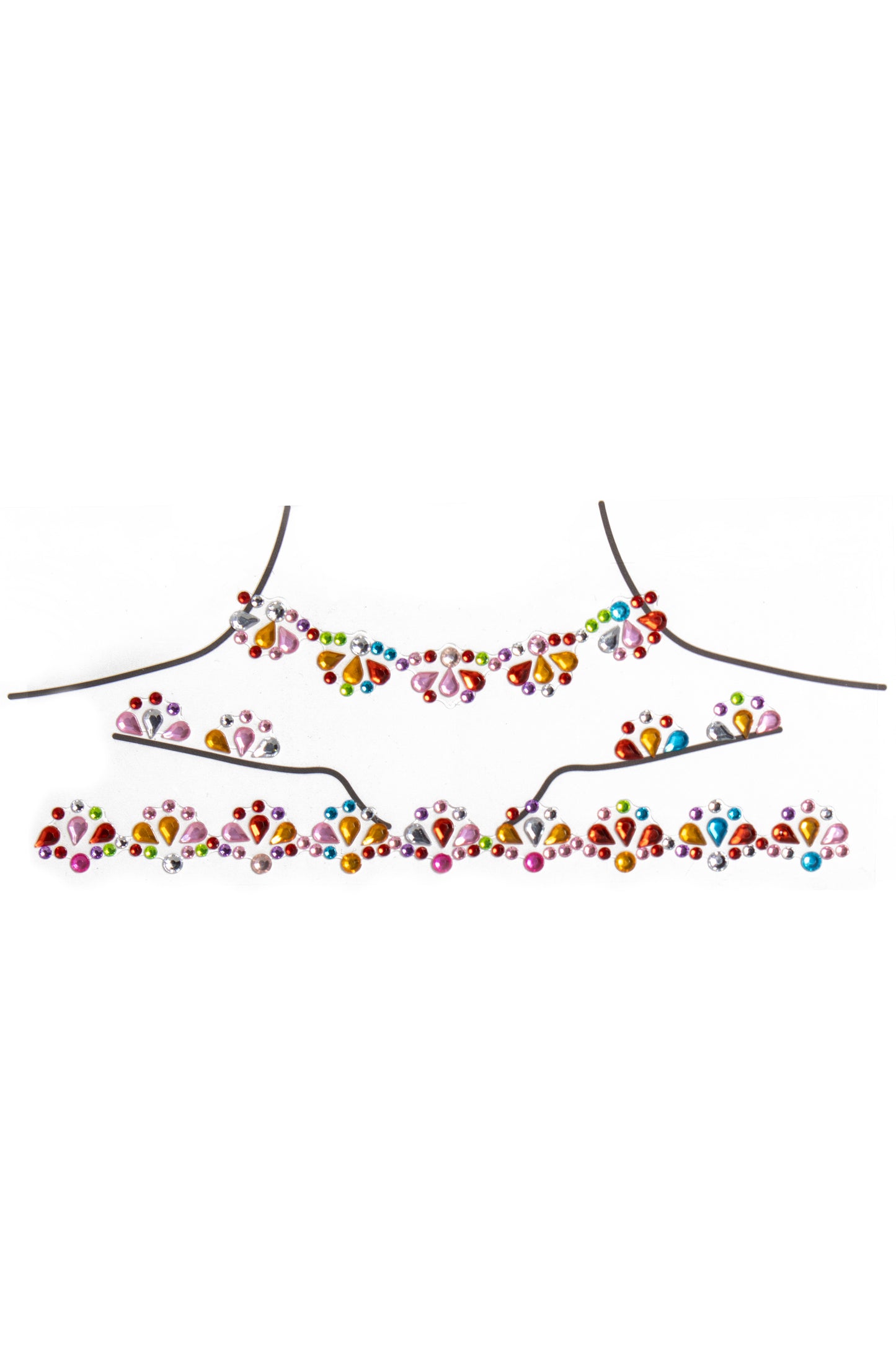 Rainbow Explosion Body Gems, Rainbow Body Gems - AlicePrin.com