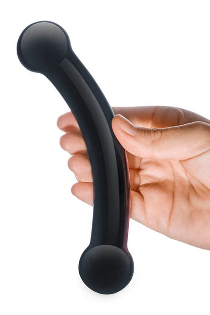 Double Bull Black Dildo, Double Ended Glass Dildo - AlicePrin.com