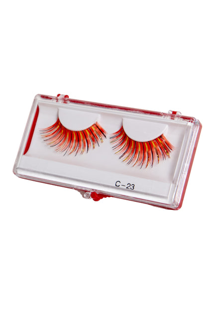 Neon Orange and Gold Lashes, Orange Fake Lashes - AlicePrin.com