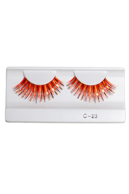 Neon Orange and Gold Lashes, Orange Fake Lashes - AlicePrin.com