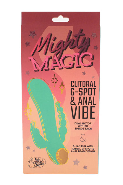 Mighty Magic 3-in-1 Vibrator, Blue Multi-Vibrator Toy - AlicePrin.com