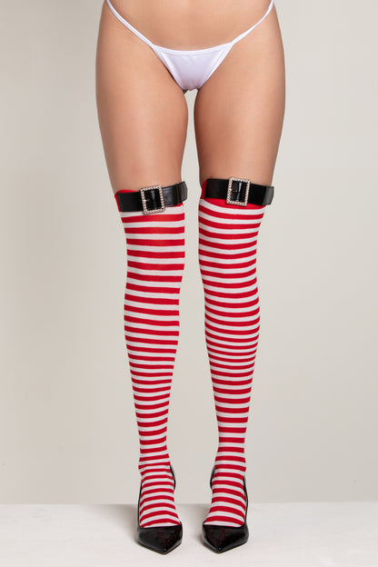 Christmas Thigh High Stockings, Elf Thigh Highs - AlicePrin.com
