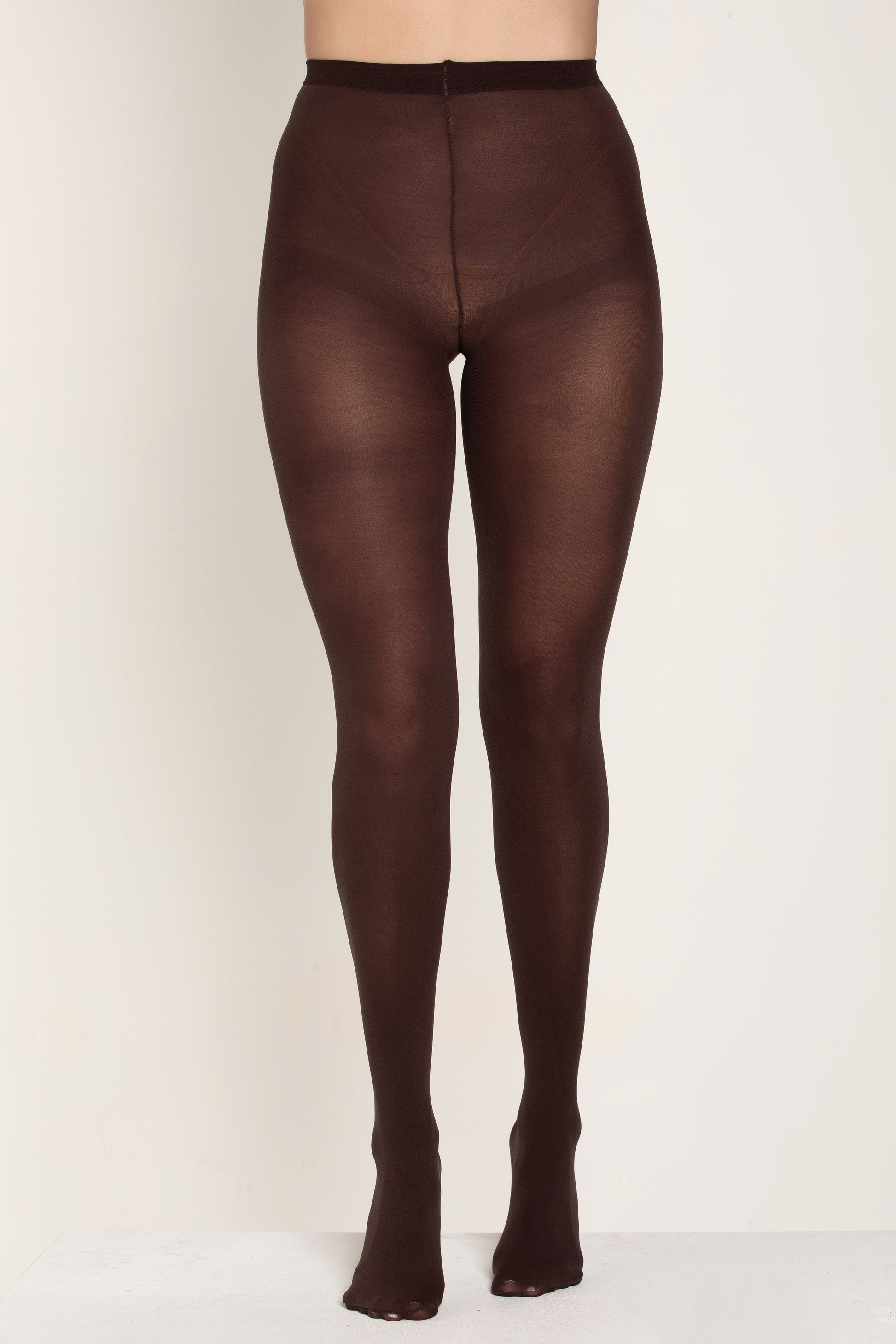 Opaque Coffee Tights, Brown Pantyhose - AlicePrin.com