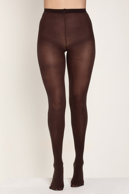 Opaque Coffee Tights, Brown Pantyhose - AlicePrin.com
