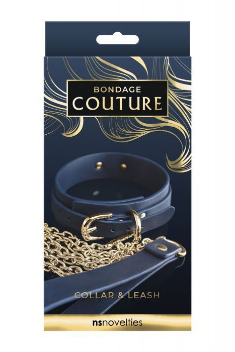 Blue Bondage Couture Collar and Leash Set, Blue Collar and Leash Set - AlicePrin.com