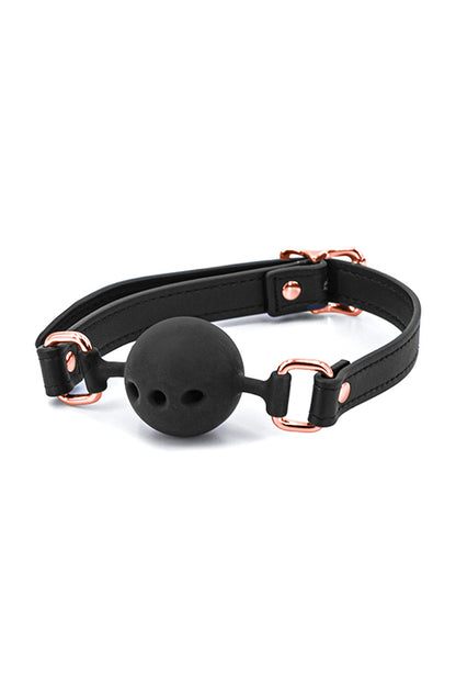Black and Rose Gold Ball Gag, Black Ball Gag - AlicePrin.com
