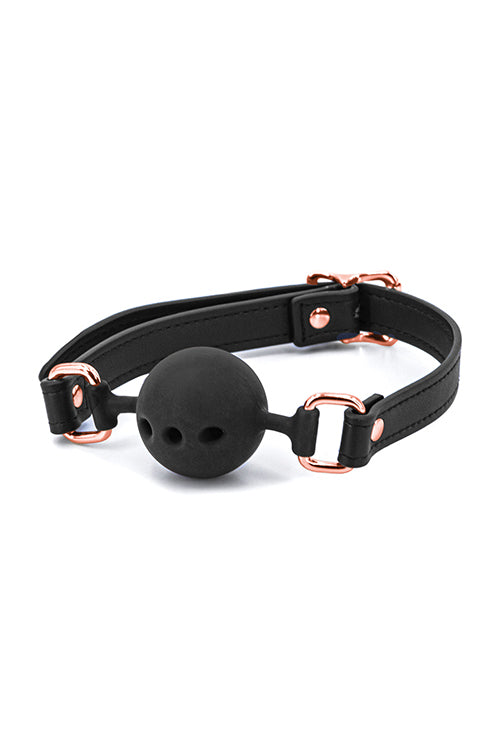 Black and Rose Gold Ball Gag, Black Ball Gag - AlicePrin.com