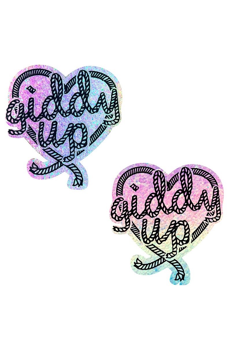 Giddy Up Pastel Lasso Pasties, Heart Lasso Pasties, Rainbow Nipple Pasties - AlicePrin.com